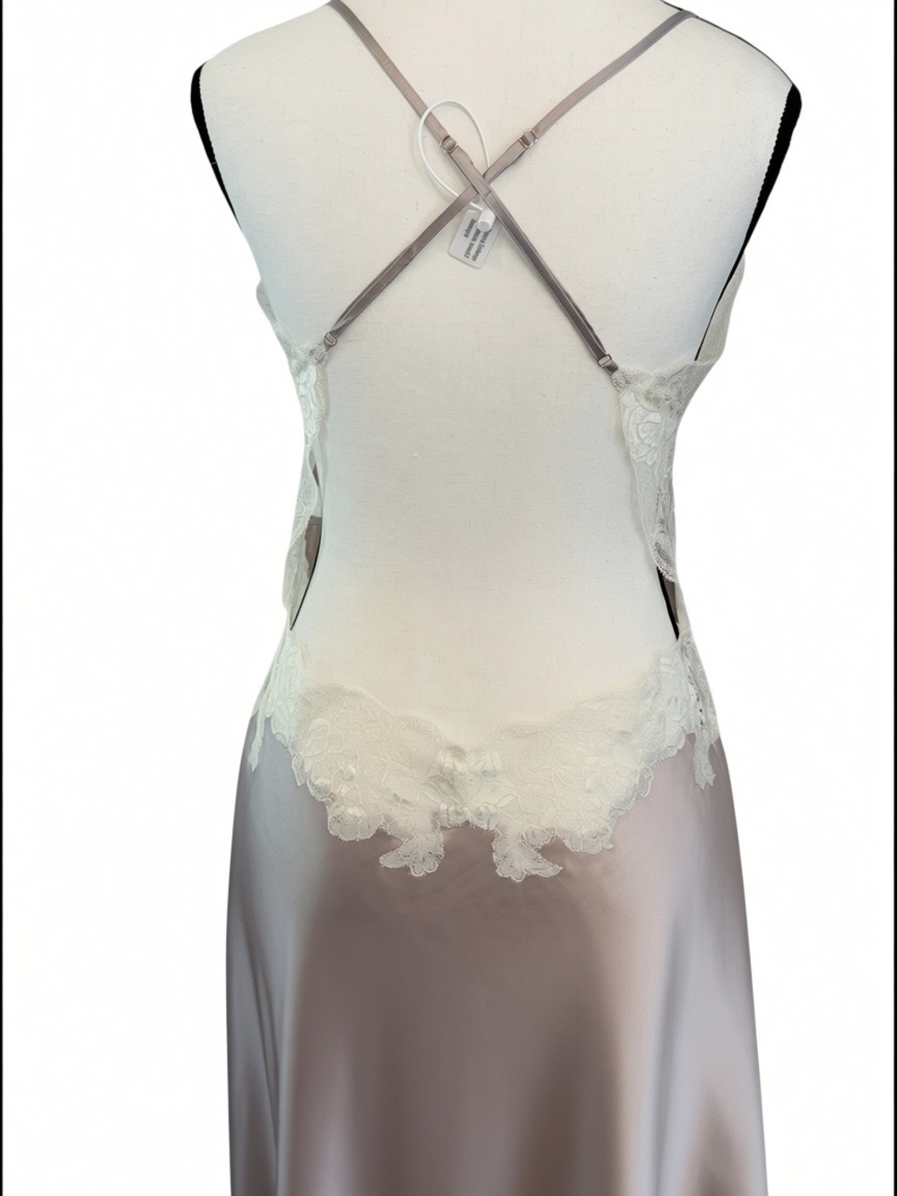 SilkSilky 100% Mulberry Silk Lace Backless Chemise Nightgown S NWT - Picture 7 of 9